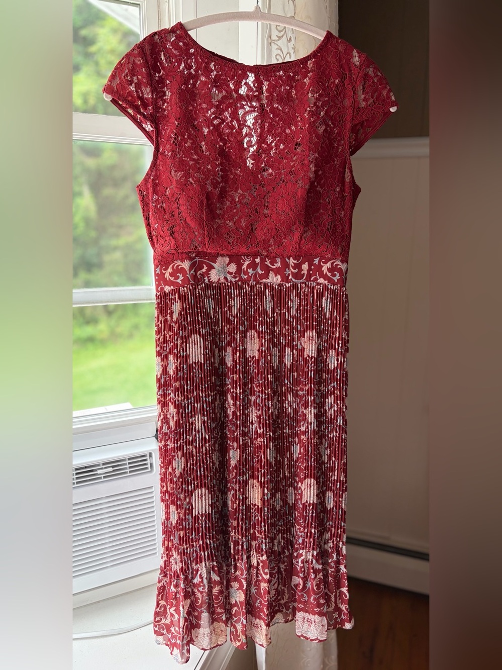 Plenty by Tracy Reese Lace Floral Pleated Midi Dress EUC Sz 0 Feminine Cottage